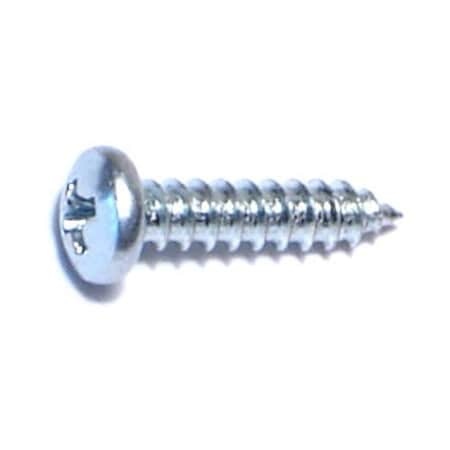 Midwest Fastener Sheet Metal Screw, #4 x 1/2 in, Zinc Plated Steel Pan Head Phillips Drive, 100 PK 03225